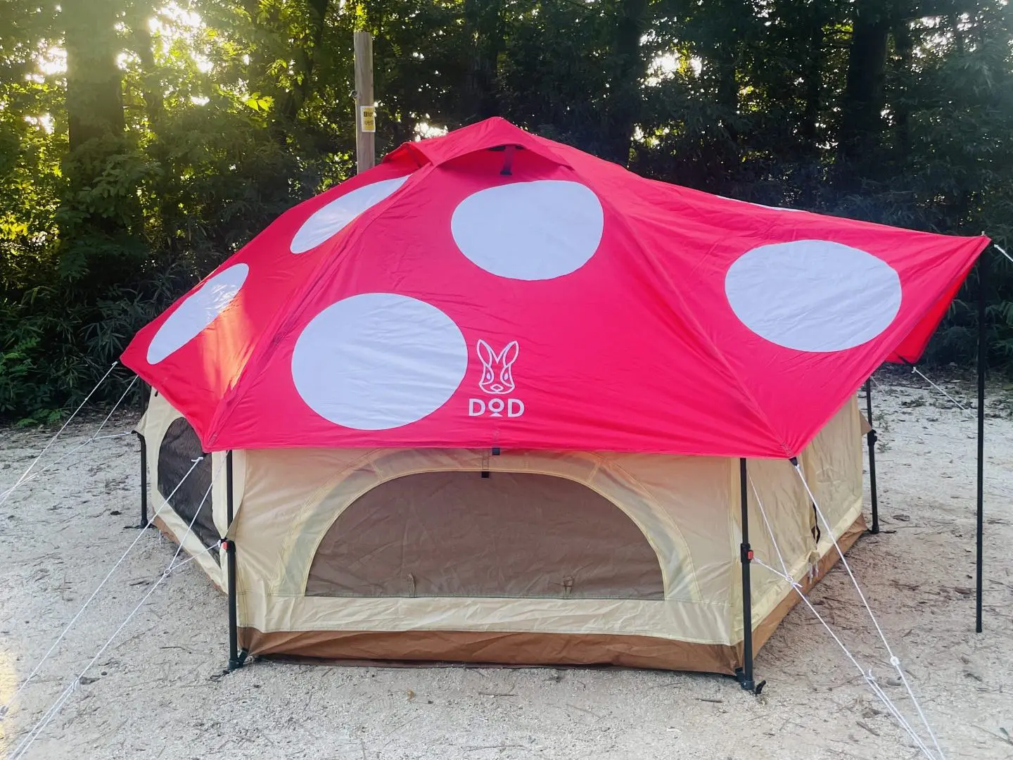 DODキノコテントは本当に大雨の日でも大丈夫？つくばフォンテーヌの森